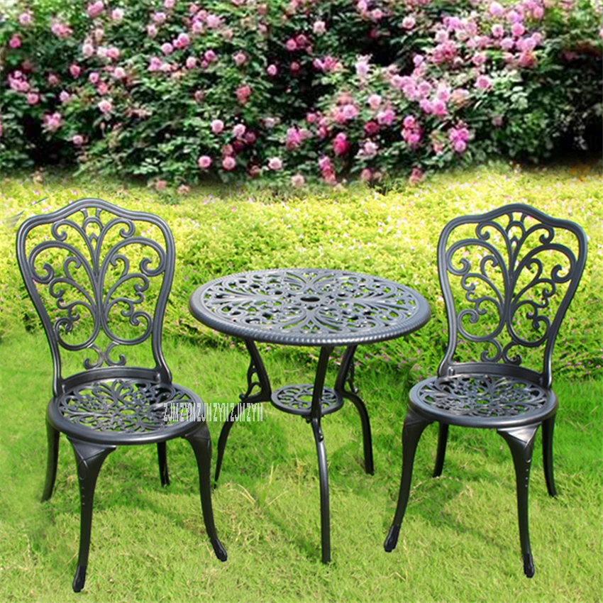 DT003 Outdoor Furniture Garden American Style Antique Cast Aluminium Three-Piece Tables And Chairs Set Dining Chair Combination DT003 Outdoor Furniture Garden American Style Antique Cast Aluminium Three-Piece Tables And Chairs Set Dining Chair Combination