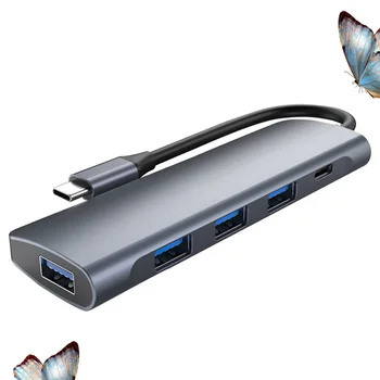 

5-in-1 USB Chub Type-c Hub with PD Charging Port USB3.0 Multi-function Hub Mutiport Adapter for Laptop Computer