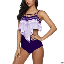 2020 Sexy Retro Ruffle Bikini Hollow Out Plus Size Women Swimwear Floral Print Tankini Push Up Swimsuit Mujer Bathing Suit 2020 Sexy Retro Ruffle Bikini Hollow Out Plus Size Women Swimwear Floral Print Tankini Push Up Swimsuit Mujer Bathing Suit