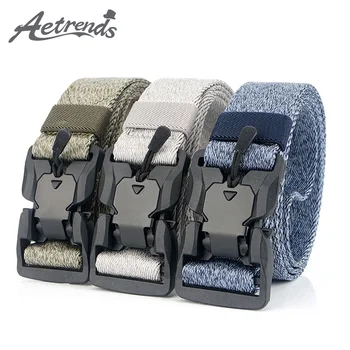 

[AETRENDS] Men's Tactical Belt Nylon Webbing Waist Belt with Quick-Release Buckle Military Belt for Camping Expedition D-0179