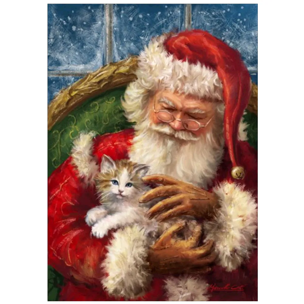 5D Сделай Сам полный алмазов с принтом Санта вышивка крестиком Алмазная мозаика
