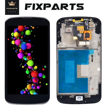 

Black For 4.7"LG E960 Google Nexus 4 E960 LCD Touch Screen with Digitizer Assembly With Frame Free Shipping for lg e960 lcd