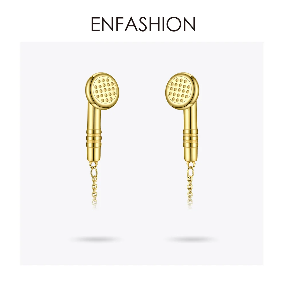 ENFASHION, металлические наушники, цепочка, колье, ожерелье для женщин, золотой цвет, нержавеющая сталь, наушник, ожерелье s Femme, модное ювелирное изделие P193048 - Окраска металла: Light gold color