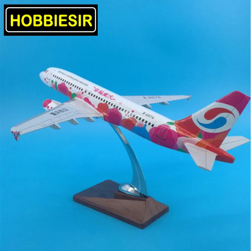37 см 1:100 моделирование Airbus A320-200 модель самолета счастье Chongqing авиалиний W база сплава самолет коллекционная игрушка displayGift