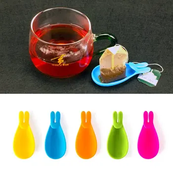 

Silica gel Rabbit Wineglass Label For Tea Bag Hanging Mug Cup Clip Tea Infuser Novelty Product Tea Bag Holders Party Supplies @4