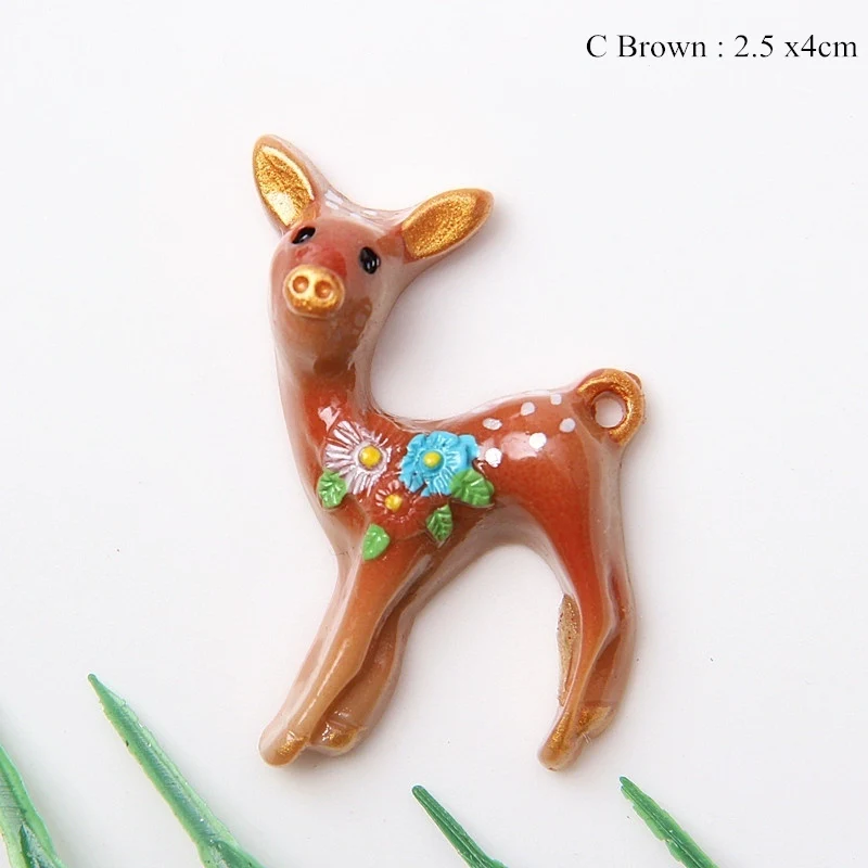 10PCS Cartoon Giraffe Resin Accessories DIY Phone Decorative Craft Supplies Children Hairpin Flat Back Planar Resin Material