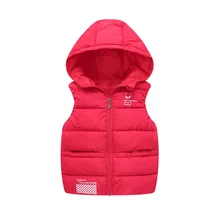 В году, осенне-зимний хлопковый пуховый жилет с капюшоном для мальчиков свободный детский хлопковый жилет для мужчин и женщин