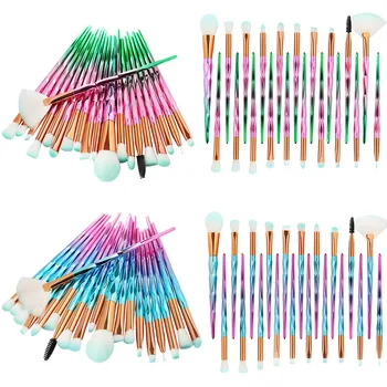 

20 Pcs Diamond Professional Makeup Brushes Foundation Eyelashes Eyebrow Blusher Powder Eyeshadow Eyeliner Lip Cosmetic Tool