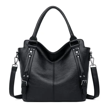 

Middle-aged Mommy Bag Hand 2020 New Style Large-Volume Shoulder Bucket Bag Soft Leather Shoulder Bag