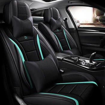 

Full Coverage PU Leather car seat cover flax fiber auto seats covers for nissan primera p12 qashqai j10 j11 rogue sunny sylphy