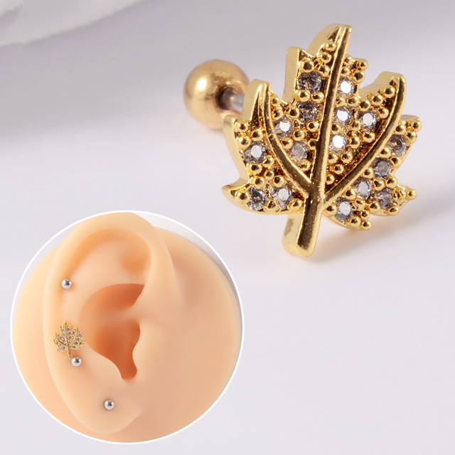 361L Surgical Steel Cz Ear Tragus Cartilage Crystal Lightning Snake Lobe Earrings Helix Earring Barbell Piercing Jewelry 20G