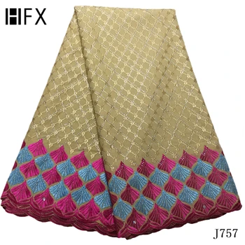 

HFX swiss voile lace in switerland hiah quality african lace fabric embroidery nigerian lace fabric swiss cotton for garmentL757