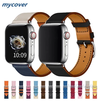 

Genuine Leather Band For Apple Watch 38mm 42mm 40mm 44mm For iWatch Series 5 4 3 2 1 Strap Sports Watchband Single Tour