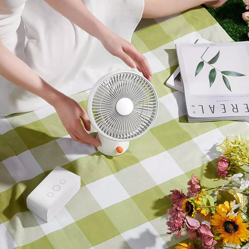 Youpin Desktop Fan 4 Mode Portable Rechargeable Home and Office Low Noise Cooling Electric USB Charging | Электроника