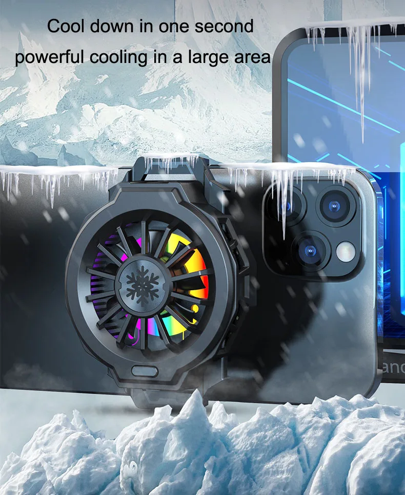 Phone Game Cooler Phone Fan, Liquid Cooling Fan Back Clip