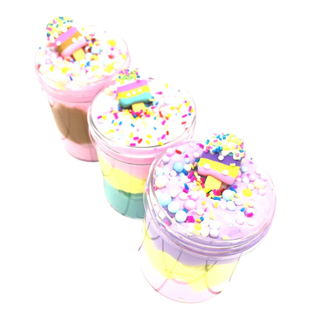 Simulation Ice Cream Mixed Color Slime Scented Stress Reliever Kids Clay Toys reduced pressure mud Children