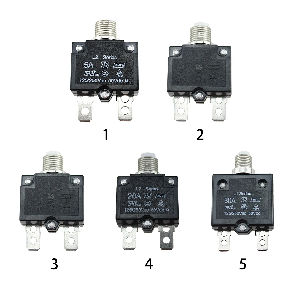 5A/10A/15A/20A/30AMP Панель Крепление Электрическая защита тепловой кнопочный Литой чехол автоматический выключатель сбрасываемый воздушный переключатель