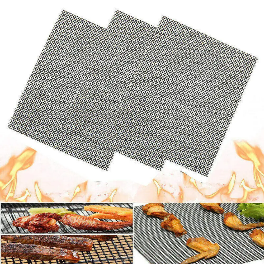 1/3pcs 40*30cm BBQ Grill Mesh Mat Reusable Sheet Resistant Non Stick