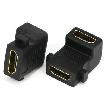 

Black 90 Degree Angle Extender HDMI Female to Female Cable Adapter F/F Converter 1080P for Tablet PC TV Camera 100pcs/lot