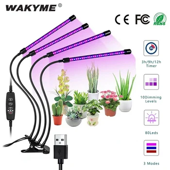 

WAKYME LED Grow Light Full Spectrum USB Phyto Lamp Desktop Clip Grow Lamp for Plants Flower Seedlings Indoor Fitolampy Grow Box