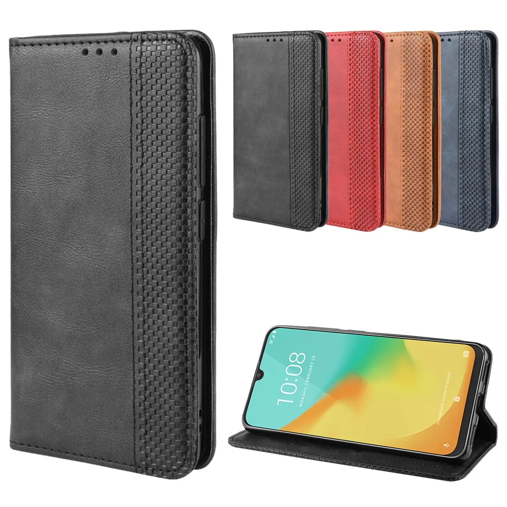 Роскошный кожаный флип чехол в стиле ретро для ZTE Blade V10 Vita бумажник с подставкой