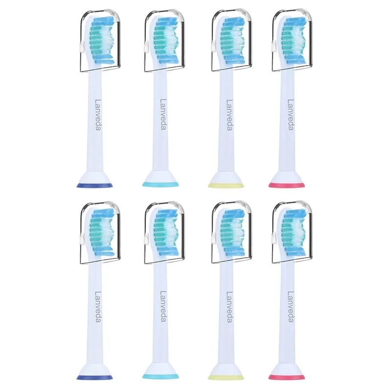 8 шт. HX6015 Съемные насадки для зубной щетки для Philips Sonicare Proresult чистые электрические головки зубной щетки с пылезащитной крышкой - Цвет: Серебристый