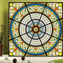 Витражное окно-крышка под заказ размер Антистатическая пленка электростатическая симметрия Декор для дома из ПВХ матовая наклейка 40 см x 60 см