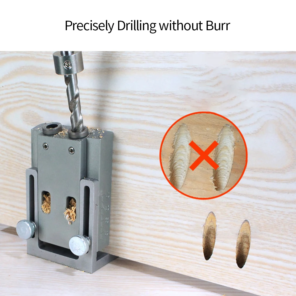 

Hot Woodworking Hole Locator Jig DIY Kit Pocket Hole Drilling Guide Kit Oblique Jig System Drill Guide Set