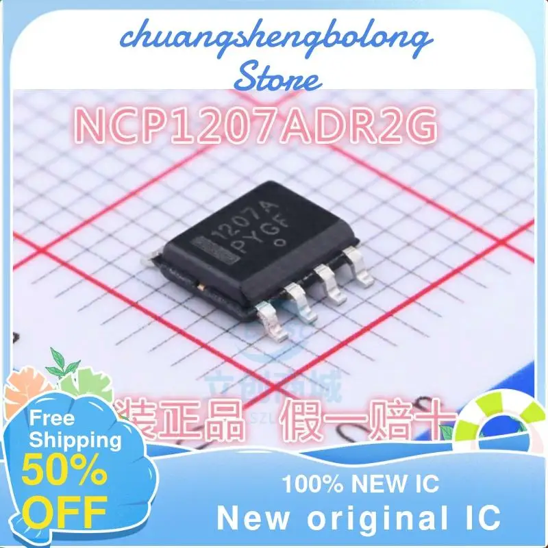 

10 шт., новая оригинальная электронная сигарета NCP1207ADR2G 1207A SOP-8