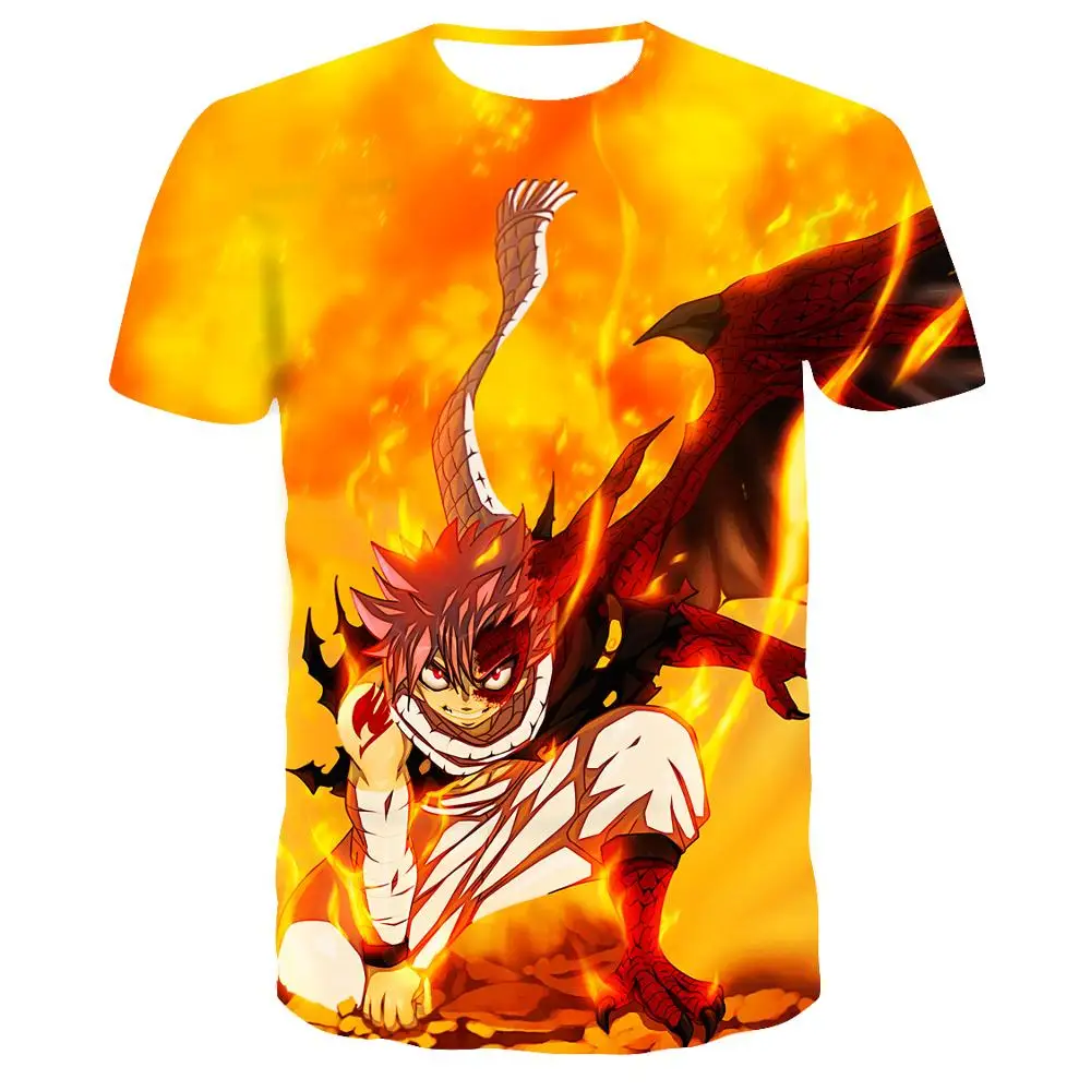 

New Anime 3D T-shirt Fairy Tail Natsu Dragneel / Lucy Heartfilia / Erza Scarlet Character Print T-Shirt Top XL XXS-6XL