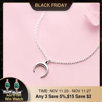 

925 Silver Pendants Moon Necklace Choker Best Friend Kolye Vintage Boho Bijoux Femme Collier Collane Necklace Women Jewelry