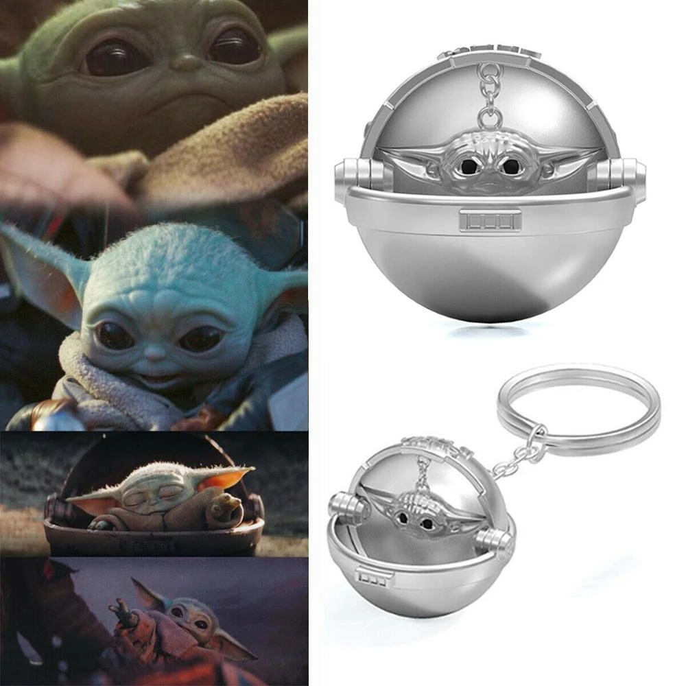 Baby Yoda Silver Keychain The Mandalorian Keyringhanging Chain Star Wars Cosplay Costume Props Accessories Valentine S Day Gifts Key Chains Aliexpress