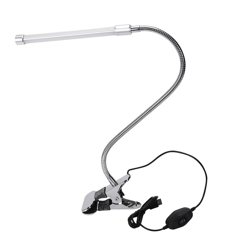 

6W 18LED 3-Level Dimmable LED Desk Lamp USB Adjustable Clip on Light Eye-Care Clamp Lamp with Switch for Reading Study Bed Bedro