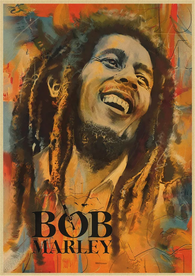 Bob Marley Vintage ポスター Pôster retrô bob marley, pôster decorativo de parede para o quarto