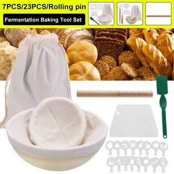 

23PCS Bread Baking Tool Kits 5/9inch Banneton Handmade bread fermentation basket Proofing Basket DIY Set Flour Fermentation Tool