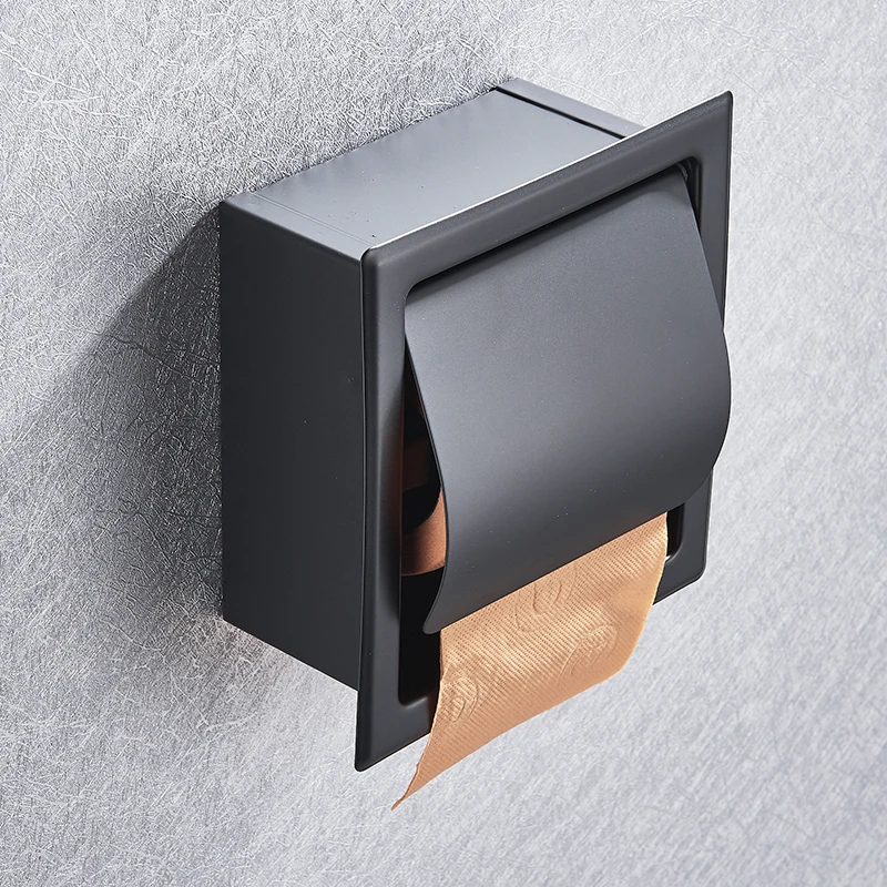 Toilet Paper Holder Stainless Steel 304 Roll Paper Box Wall Mounted Concealed Bathroom Roll Box Waterproof paper towel holder toilet paper holder toilet roll holder