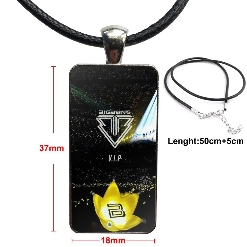 Collar colgante de cristal con Vip de Kpop Bigbang para mujer, medio rectangular hecho a mano _ - AliExpress Mobile