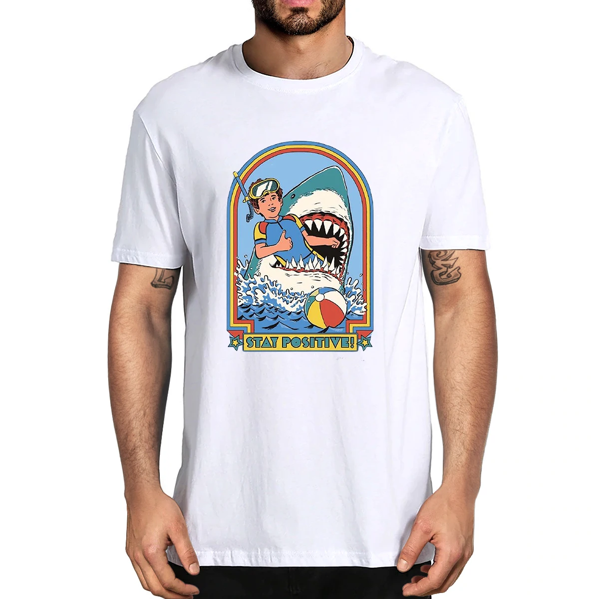 100-Cotton-Stay-Positive-Shark-Attack 