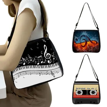 음악 노트 인쇄 핸드백 여자 인과 숄더 가방 피아노 기타 Crossbody 가방 여자 Satchel 패션 메신저 가방 선물