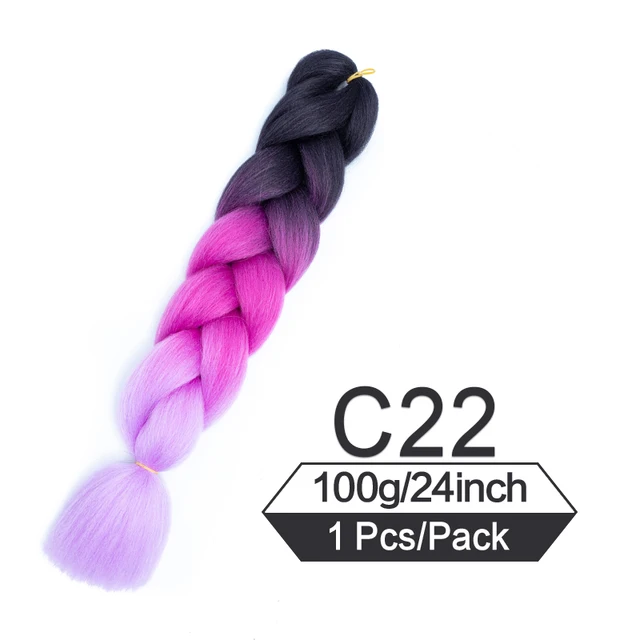 24 Inch Jumbo Braiding Hair Extensions For Box Twist Braid Accessorie Pre Stretched Afro Fake Hair Wholesale Jumbo Crochet Braid M#Purple