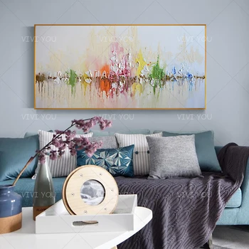

Colorful Abstract Red Gray Green Sheet Oil Painting Canvas For Room Decor Modern 100% Handmade Abstract Picture Painting