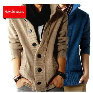 Men Sweater Autumn Winter Fashion Brand Men's Thick Sweaters Cardigan Pirates Button Men Slim Fit Sweater Clothing Coats