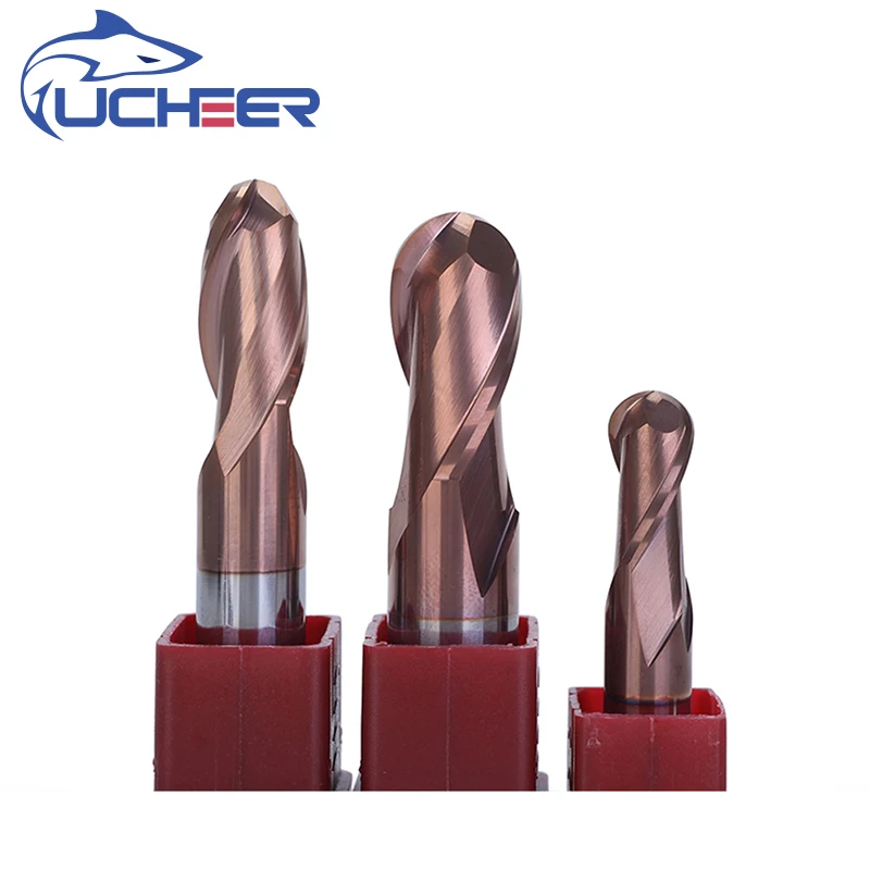 

UCHEER 1pc 2 Blade 4mm HRC50 Ball Nose Tungsten Carbide Milling Cutter CNC Tools Alloy Endmill router bits cricut machine