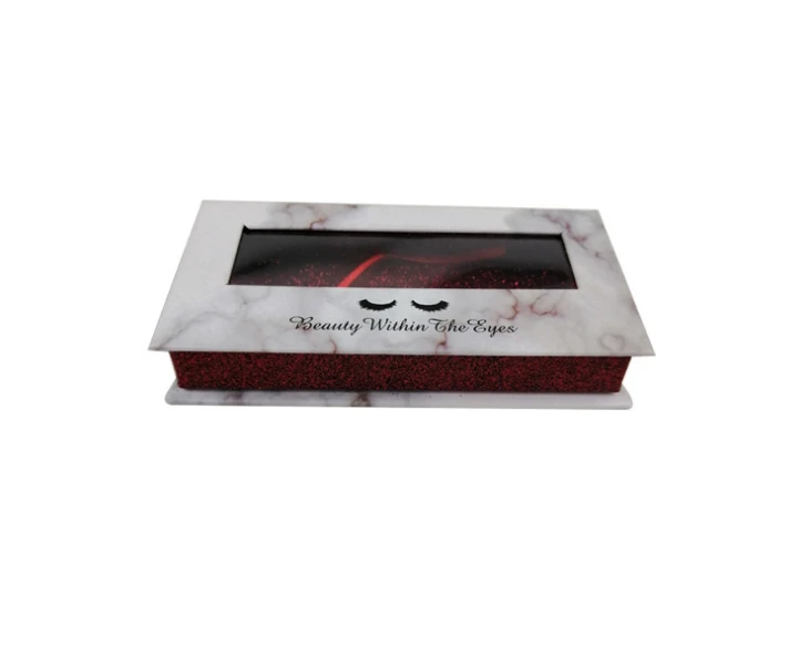 Fast delivery Custom black printed glitter golden small magnetic cardboard eyelash box packaging-PX2043