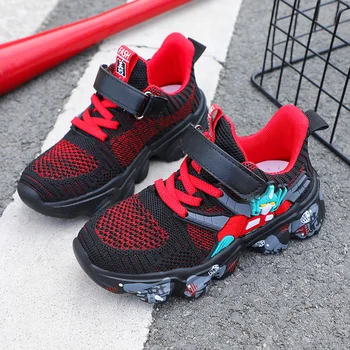 

2020 New Kids Boys School Shoes Mesh Breathable Teenager Sneakers Soft Sole Big Boy Running Shoes Fashion Gym Shoes For Kids