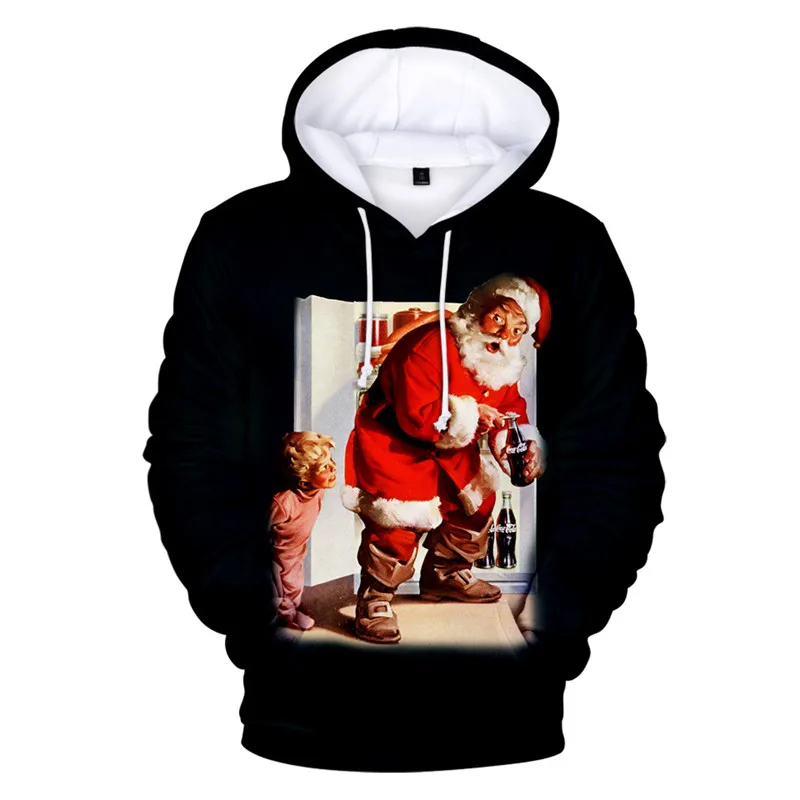 Санта Клаус унисекс для мужчин и женщин Новинка Уродливый Рождественский свитер Рождественский Снеговик 3D печать свитер с капюшоном Теплый свитер - Цвет: Size L