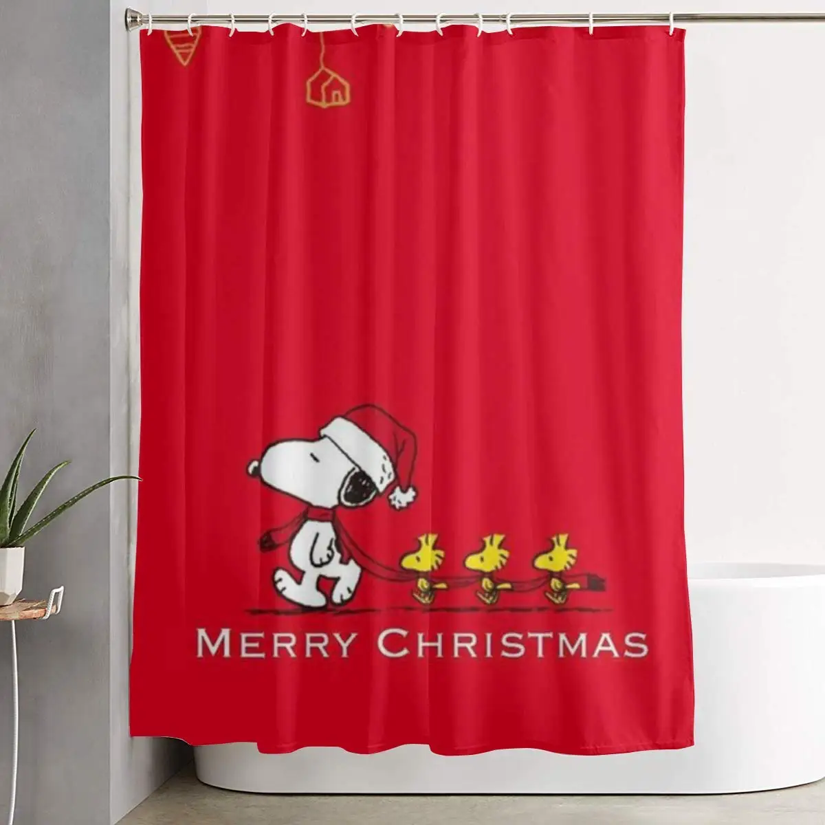 Merry Christmas SNOOP Художественная печать полиэстер ткань украшения для ванной комнаты