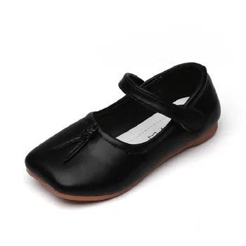 

2019 Autumn Kid's Shoes Girl's Shoes Casuals Hook & Loop Shallow Butterfly-knot Square Toe Neutral Flat Heels Non-slip 2019183
