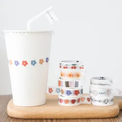 Rouleau de bande Washi à petites fleurs fraîches 1 rouleau, matériel de bricolage, journal intime, compte à main, étui de téléphone, ordinateur portable, planificateur, artisanat de Scrapbooking 