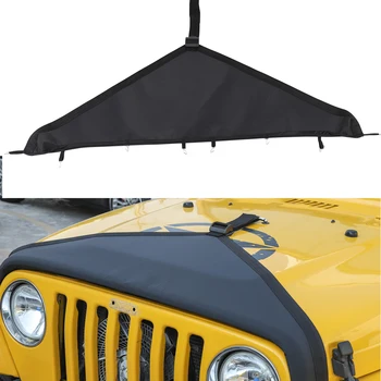 

Car Exterior Sunshade Coer Front Hood Cover Protector for Jeep Wrangler TJ 1997-2006 Front Hood Black Canvas Accessories
